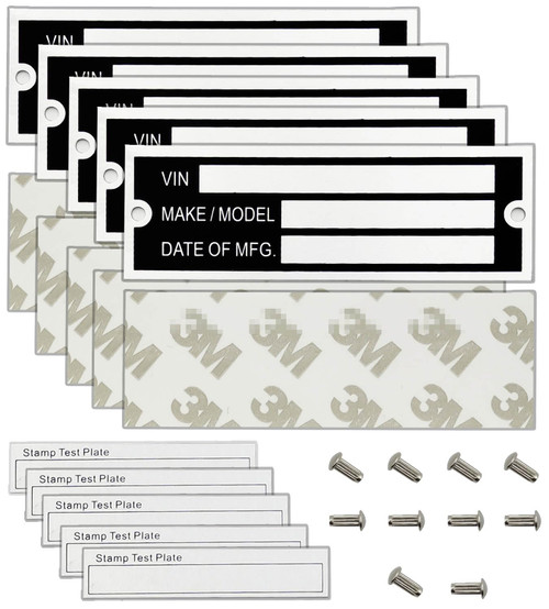 Blank Aluminum ID Plates, Metal Identification Plate, Serial Number Tag, Equipment Data Plate, Chassis ID Label, Compliance Asset Tag, Industrial Nameplate, DIY Replacement ID Plate