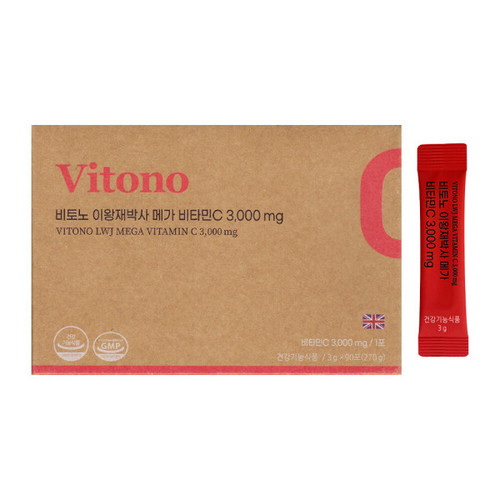 비토노 이왕재 박사 비타민C 3000mg 분말타입 영국산 90포 3개 Vitono Dr. Lee Wang-jae Vitamin C 3000mg Powder Type Made in the UK 90 Sachets 3 Packs