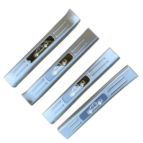 for 2019-2026 Ram 1500 Crew Cab & Mega Cab ONLY - 4PCS Classic Brushed Stainless Steel Door Sill Guards - Durable Scratch Resistant Entry Guards Kit