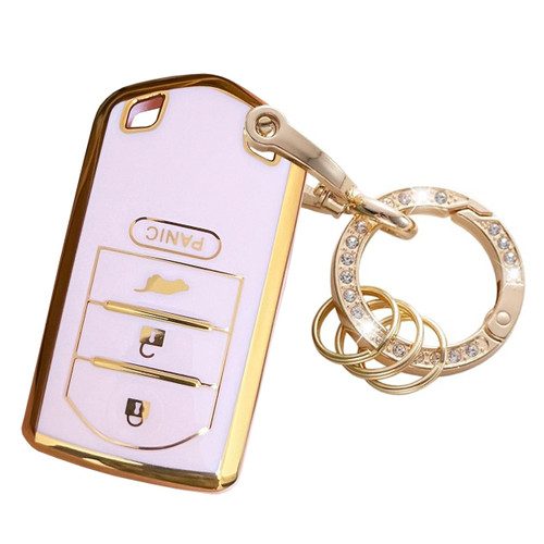 TAPAYICA For Acura Key Fob Shell Keyless Remote Key With Keychain Fit for Acura ILX RDX TL ZDX Smart 4 Buttons Key Fob (Pink)