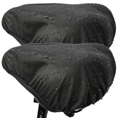 JIAJUNFS Waterproof Bicycle Seat Covers: Rainproof, UV-Resistant, dustproof, and Windproof. Reusable, Easy to Clean and Install. Suitable for City Bike and Bikes with Wide Seats 2pcs Black