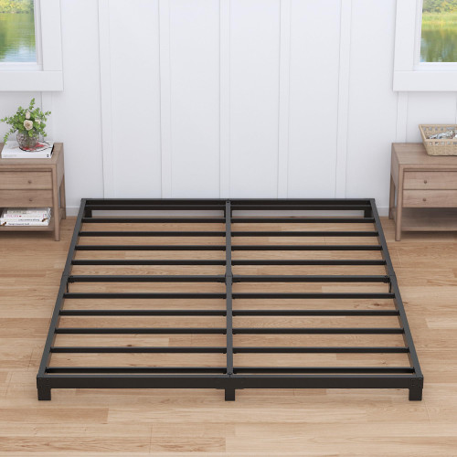 Nailsong 4 Inch Bed Frame Queen Size, Queen Bed Frame Low Profile