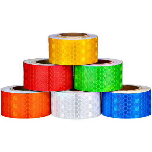 Zonon 6 Rolls High-Visibility Waterproof Reflective Tape, Multicolor, 1"