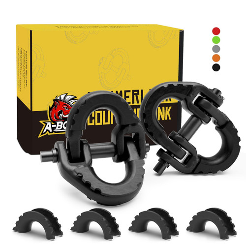 A-BOAR 1/2 Safety Chain Connector Link, 2pack Hammerlock Coupling Link for Trailer Chains Connect, Drop Forged Steel Tow Hitch Safety Chain Connector Link, Black