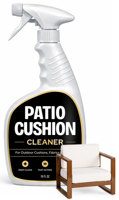 Patio Cushion Cleaner Outdoor Fabric Cleaner - Deep Cleans Dirt, Grime & Weather Stains on Furniture, Pillows, Umbrellas, Awnings & Covers – Non-Bleach, Designed for Canvas, Polyester & Acrylic, 16 oz