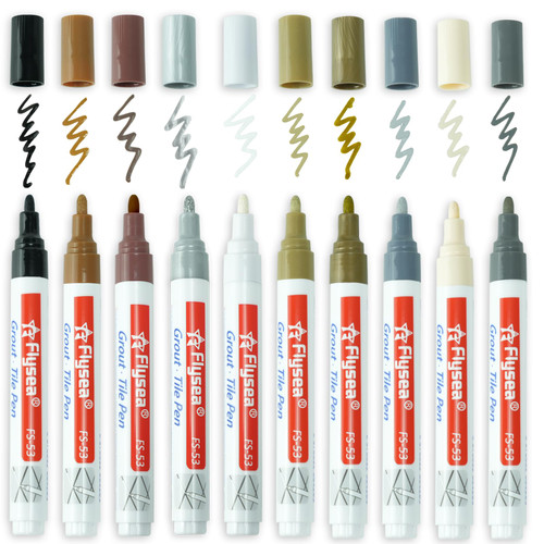 10 Pieces 10 Colors Colorful Tile Grout Pen Tile Gap Repair Color Pen Tile Paint Markers for Tiles Floor Wall Bathroom Kitchen Repair Tools(Multicolor,10 Pieces)