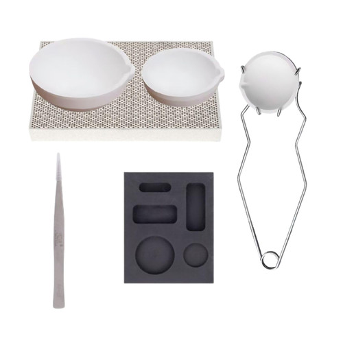 Metal Melting Kit with 3 Ceramic Crucibles, Graphite Ingot Casting Tool, Safety Tongs, Fine Tip Tweezers & Refractory Brick for Smelting Gold Silver Copper - Jewelry Making Casting Supplies