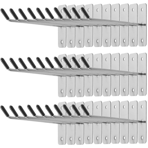 KeaJuidy 30pcs Wall Mounted Hook Heavy Duty Metal Single Hooks Home Storage Organizer Hanger Stainless Steel Hook Garage Hooks Tool for Garage Shop Retail Office Kitchen Store Display (4in/10cm)
