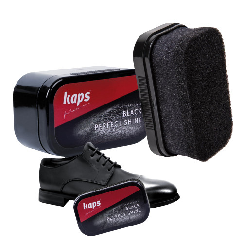 Kaps Shoe Shine Sponge - Instant Black Shoe Shiner - Shoe Polish Sponge for Leather Shoes, Boots & Leather Accessories | Premium Leather Care Product - Shoe Shine Without Polishing