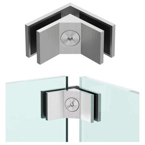 SyingHwan SS316 Glass Railing Clamp，Stainless Steel Glass Clip for Pool Fence, Balcony Railing, Stair Balustrade (1, 90 Degree)