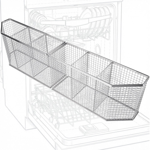 Viscogrip 2-Piece Dishwasher Basket for Silverware, 304 Stainless Steel