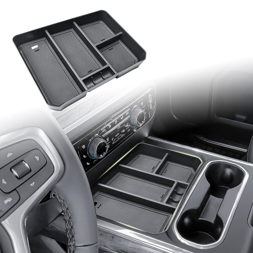 HGWEI Center Console Organizer for 2024-2026 Chevy Silverado 2500HD/3500HD