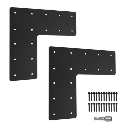 XZWMY L Post Bracket 2PCS,13.2"x13.2" L Mending Plate for Repair Framing