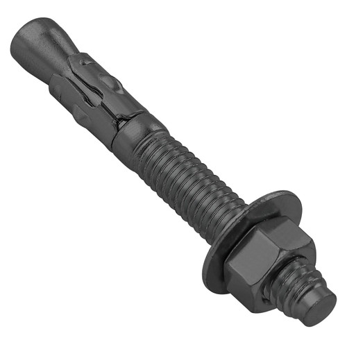 Wensilon 30Pcs 3/8x3 Inch Standard Fasteners for Heavy-Duty Black Wedge Anchors for Cement and Concrete