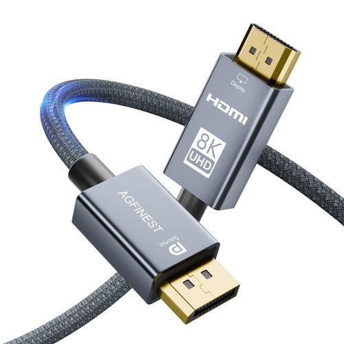 4K@240Hz DisplayPort to HDMI Cable 3.3FT - 8K@60Hz 2K@480Hz, Unidirectional Active DP1.4 Source to HDMI 2.1 Display, Support HDR VRR(G-Sync),Compatible for AMD NVIDIA Dell Lenovo PC Monitor TV