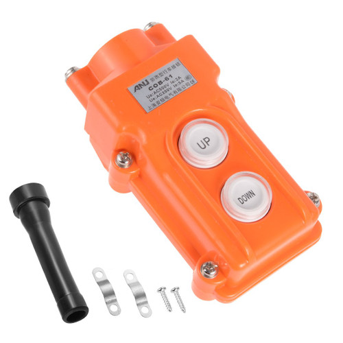 uxcell Hoist Crane Pendant Control Station Push Button Switch Up Down 2 Buttons