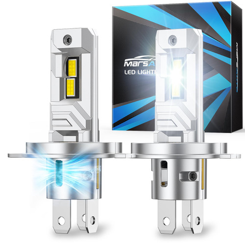 Marsauto H4/9003 Fog Light Bulbs, 34,000LM Super Bright 800% Brightness, H4 6500K Cool White Bulbs, Plug-and-Play, Canbus Ready, Pack of 2