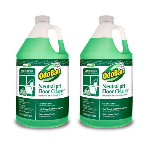 OdoBan Professional Series Neutral pH No Rinse Floor Cleaner Concentrate, Made in the USA, 2 Gallons