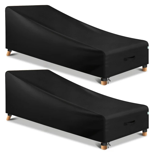 2 Pack Waterproof Patio Chaise Lounge Chair Covers Outdoor Furniture