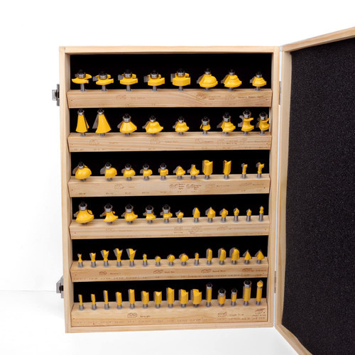MNA 70 Piece Router Bits Set, 1/4 Inch Shank Expert Router Bit Kit with Wooden Storage Case, Tungsten Carbide Router Bits Kit for Woodworking