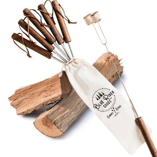 Blue River Goods Smores Sticks | Set of 6 Marshmallow Roasting Sticks | Extendable Stainless Steel w/Walnut Handles | Smore Sticks for Marshmallow Sticks for Fire Pit | Smore Sticks for Fire Pit Blue River Goods Smores Sticks | Set of 6 Marshmallow Roasting Sticks | Extendable Stainless Steel w/Walnut Handles | Smore Sticks for Marshmallow Sticks for Fire Pit | Smore Sticks for Fire Pit