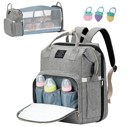 OMBRAT Diaper Bag Backpack, Waterproof Foldable Diaper Bag, Diaper Changing Table Backpack, Essential Diaper Bag Backpack for Traveling with Baby(Large Gray) OMBRAT Diaper Bag Backpack, Waterproof Foldable Diaper Bag, Diaper Changing Table Backpack, Essential Diaper Bag Backpack for Traveling with Baby(Large Gray)