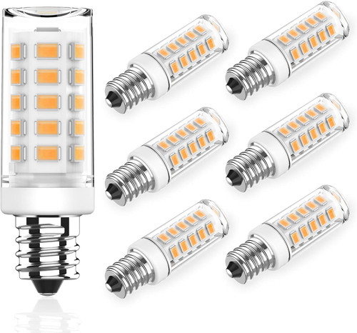 E12 LED Bulb 4W Equivalent 40W Halogen, 3000K Warm White 400LM, 6 Pack