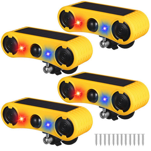 Qualirey Solar Outdoor Motion Sensor Dog Barking Alarm for Yard,4 Pack