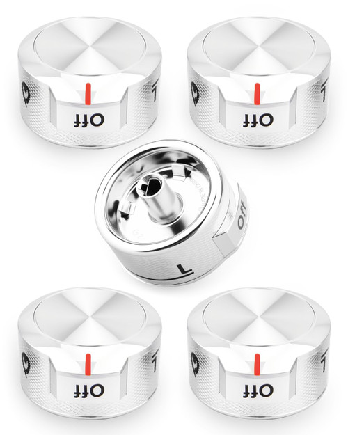Urnqowuy 5 Pcs W11030413 Stove Control Knob Fit for Whirlpool KitchenAid Stove Some Models, Range Control Knob, Replacement W10643306 W10786063 W11027434 AP6038805 PS11770322
