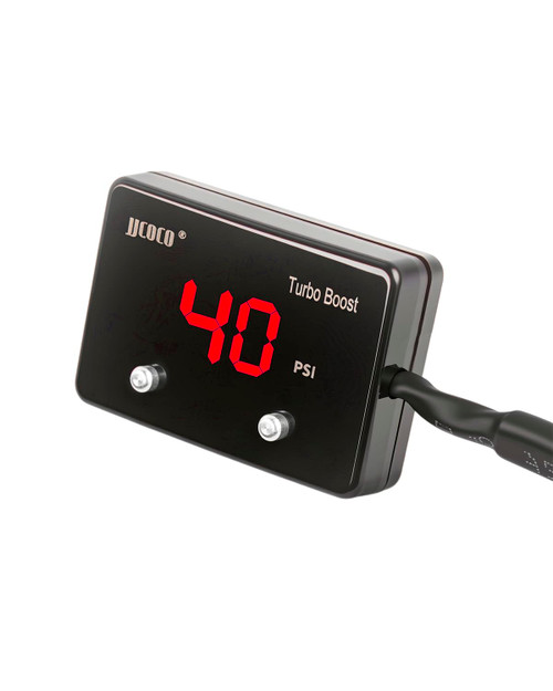 JJCOCO Turbo Boost/Vacuum Gauge Kit -28 in.Hg 40 PSI LED Digital Display 12V Boost Meter with Sensor for Car Boat Motorcycle ATV Universal