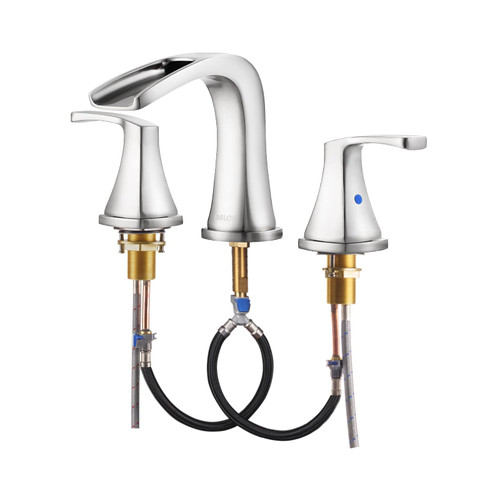 PARLOS Waterfall 2 Handle Widespread Roman Tub Faucet Brushed Nickel