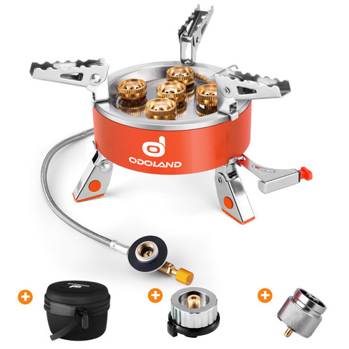 Odoland 9000W Portable Camping Stove Lightweight Camp Stove Collapsible Backpacking Stove with EVA Box for Outdoor Camping Cooking Hiking and Picnic