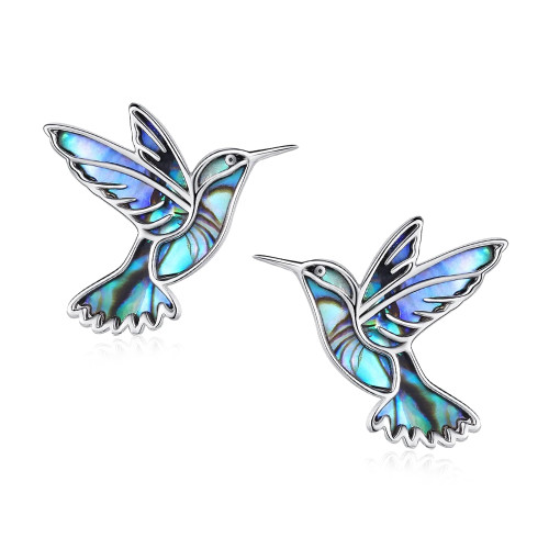 Hummingbird Earrings Abalone Shell 925 Sterling Silver Hummin Bird Stud Earrings Hummingbird Jewelry Gifts for Women Girls Mother Hummingbirds Lovers (Stud Style) Hummingbird Earrings Abalone Shell 925 Sterling Silver Hummin Bird Stud Earrings Hummingbird Jewelry Gifts for Women Girls Mother Hummingbirds Lovers (Stud Style)