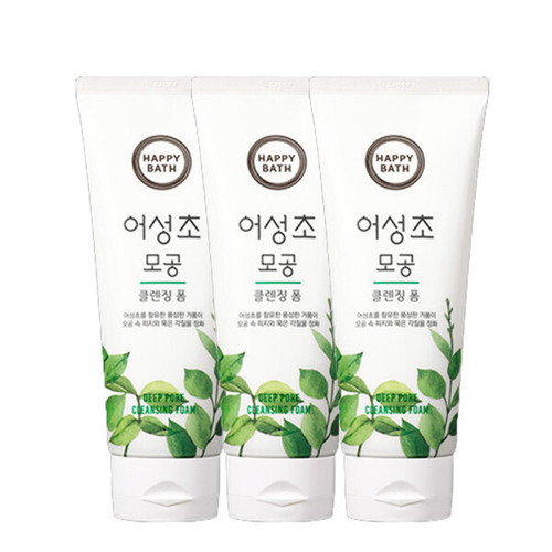 해피바스 어성초 모공 클렌징폼 200g 3개/ 폼클렌징/Happy Bath Houttuynia cordata Pore Cleansing Foam 200g 3pac