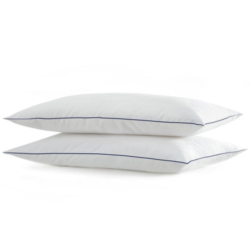 SILUI Flat Soft Thin Pillows Standard Size Set of 2 Pack Bed Pillow with Down Alternative Fill for Side Back Stomach Sleepers, 20x26 Inches, White