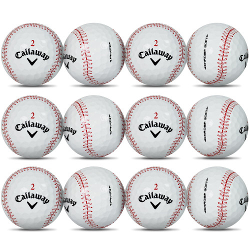 GBM Callaway Chrome Soft Certified Refinished Baseball Golf Balls - 12 Pack - Designed with Stitching Pattern - Par-FECT for Any Golf Outing! GBM Callaway Chrome Soft Certified Refinished Baseball Golf Balls - 12 Pack - Designed with Stitching Pattern - Par-FECT for Any Golf Outing!