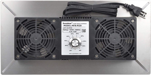 Durablow 220 CFM Air-Out Stainless Steel Crawl Space Vent Fan, Dual Fans