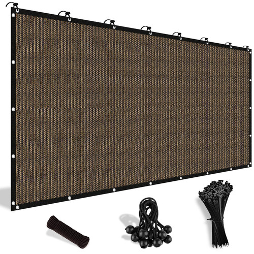 Shade&Beyond Customized Size 90% Sun Shade Cloth with Grommets, 10' X 12' Pergola Shade Cover Canopy, Mesh Tarp Sun Screens for Patio, Outdoor, Garden, Backyard, Mocha, GN04