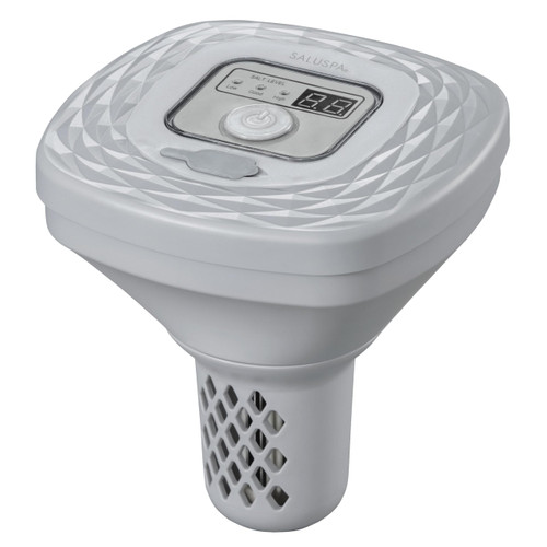 SaluSpa Hydrogenic 0.5 G/H Saltwater Chlorinator | Floating Rechargeable Saltwater Chlorinator for Pools & Hot Tubs up to 369 gal. | Battery-Operated with One-Touch Controls | Includes Test Strips