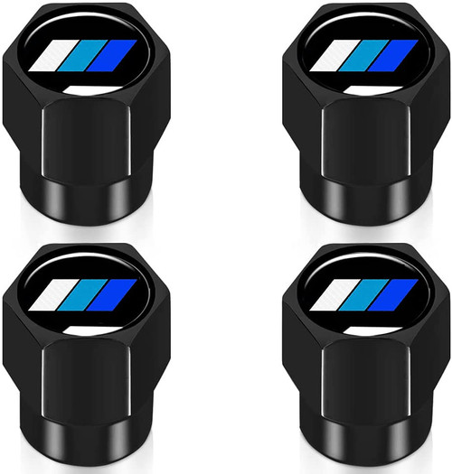 4Pcs Metal Aluminum Alloy Car Tire Valve Stem Caps Cover for Toyota Tacoma 4Runner Tundra Rav4 Highlander TRD Accessories for Men Women -CapsBlue-Black