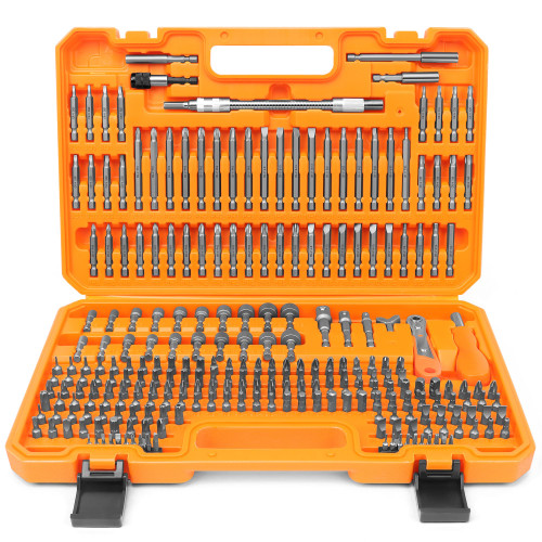 Amartisan 258-Piece Ultimate Screwdriver Bit Set,Chrome Vanadium Steel Driver Bit Set, Security bit set, Includes Bits Holder, Nut Driver, etc (Orange)