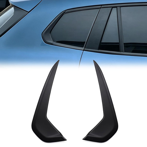 A Pair of Matte Black Stainless Steel Rear Window Trim Covers for Mazda CX-50 2023 2024 2025 2026 Matte Black Rear Window D-Pillar Trim Covers
