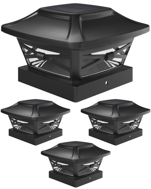 Davinci Renaissance Solar Outdoor Post Cap Lights, 4x4 5x5 6x6, Bright, 4PK