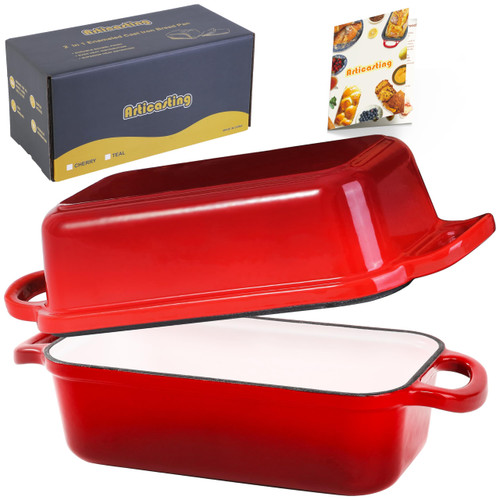 Articasting Cast Iron Loaf Pan with Lid, 9x5 Loaf Pans for Homemade Bread