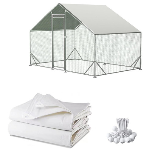 Chicken Coop Cover Waterproof, 11.3 * 6.3 FT Chicken Run Cover for Winter