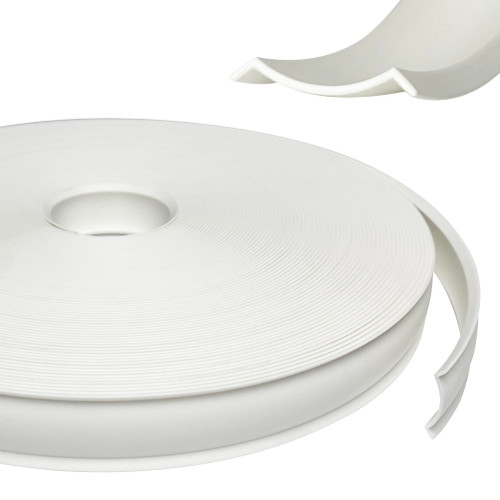 1" RV Trim Molding Insert,100FT Vinyl Corner Molding, Screw Cover Trim,Weather Stripping Roof Gutter Exterior for RV Camper Travel Trailer-White
