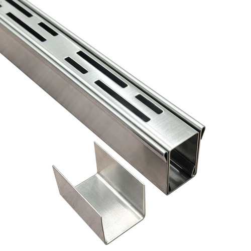 Pool Deck Drain Channel 1-1/4" W 1 Pc,Pool Drain,Silver Channel Drain