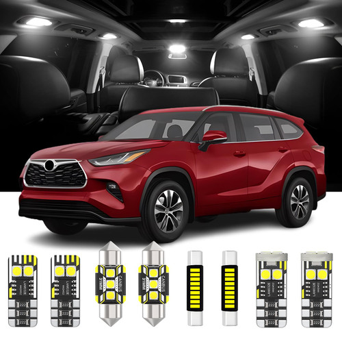 AENVTOL 11 Pieces Interior LED Lights Replacement for Toyota Highlander 2020-2024 White LED Interior Bulb with Install Tool