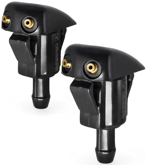 Click&Fit Front Windshield Washer Nozzles 2 Pack compatible with Toyota Corolla Camry Sienna Tacoma RAV Tundra Sequoia FJ Cruiser Highlander Lexus RX 1993-2014 - Adjustable Wiper Spray Jet 85381-AA010