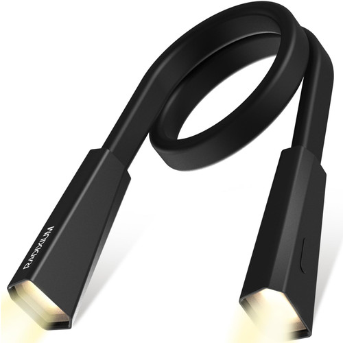 RADIXIUM LED Neck Reading Light, Book Light for Reading in Bed, 2 Colors, 4 Brightness Levels, Bendable Arms, Rechargeable, Long Lasting,Comfortable & Lightweight for Reading,Crafting (Black-typec)